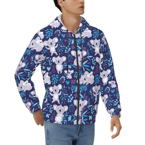 Sweat à capuche koala homme décontracté avec cordon et manches longues