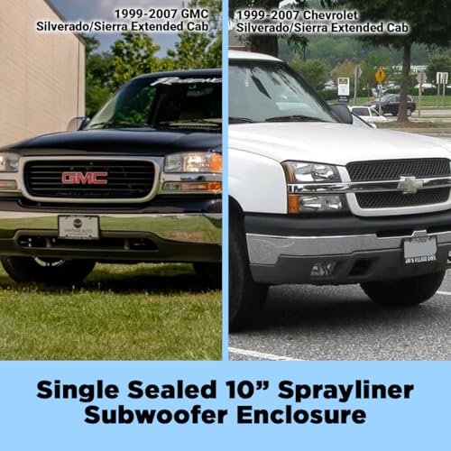 Atrend Bbox Single 10" Sealed Subwoofer Enclosure – Accu-Tuned Sub Box with Spray-On Bedliner Coating – Custom Fit for 1999-2007 Chevy Silverado & GMC Sierra Extended Cab – Deep Bass, Tight Sound by Atrend - Image 3