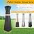 EVRBUL Pyramid Torch Patio Heater Cover with Zipper,Storage Bag and Reflective Strip,Heavy Duty 420D Waterproof Dust-proof Windproof UV-Resistant Outdoor Standing Heater Cover,Black,90"H x 23"L x 23"W