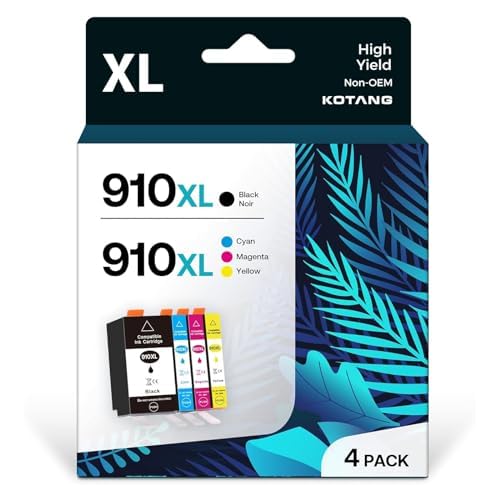 KOTANG 910XL Compatible Ink Cartridges Combo Pack for HP 910 XL Work with HP OfficeJet 8010 8015 8018 8022 OfficeJet Pro 8020 8025 8028 8035 (4 Pack)