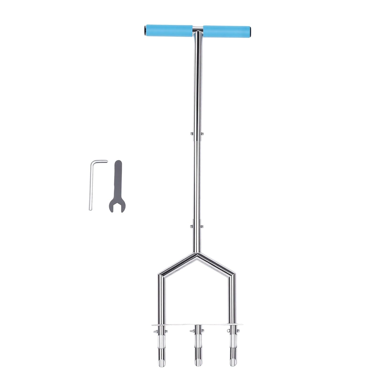 Aireador de Césped Hueco de 3 Dientes, Herramienta de Extracción de Núcleos Manual para Propietarios de Viviendas, Mantenimiento de Césped, Acero Inoxidable Utilizado en Exteriores