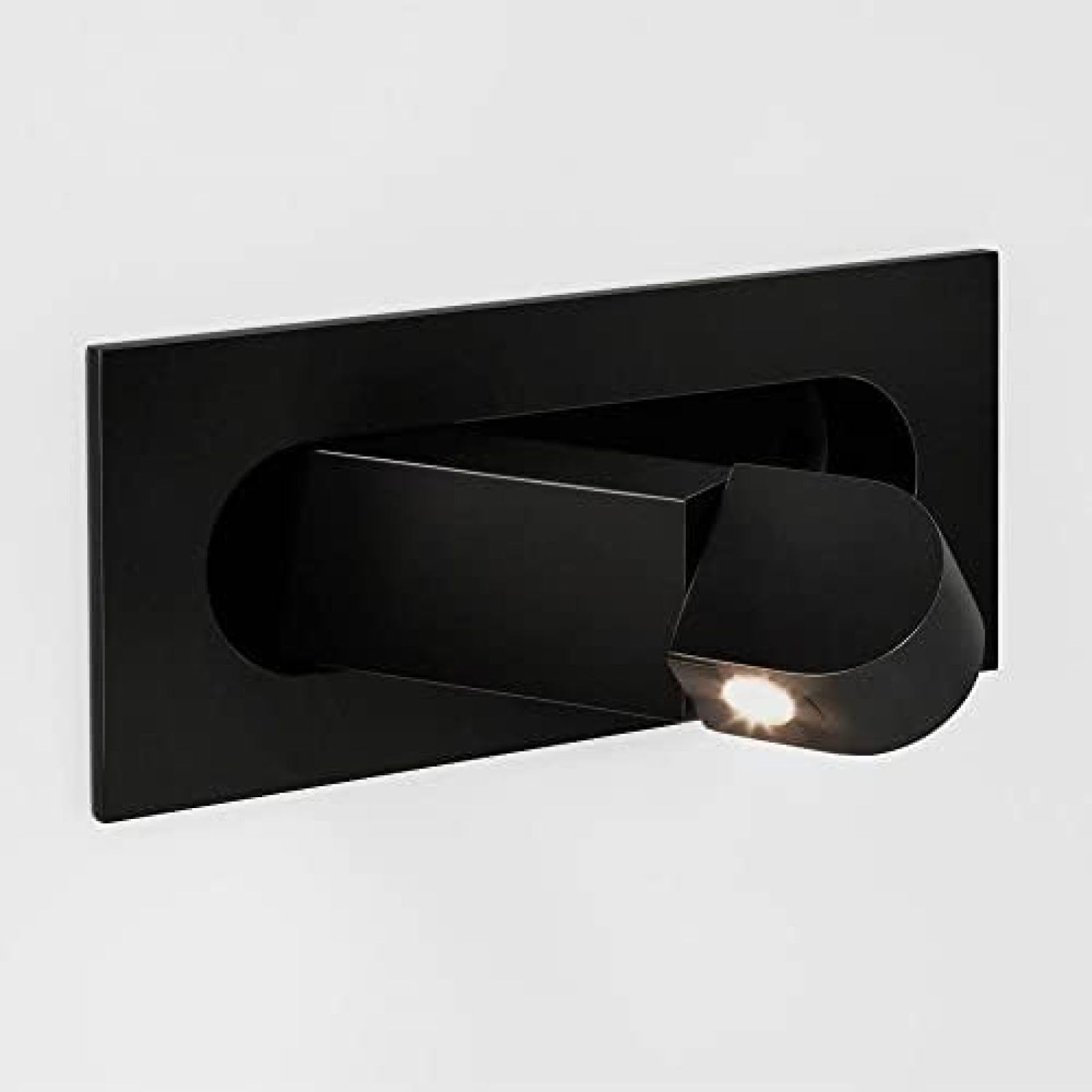 Genérico Aplique De Pared Led Empotrable con Foco Giratorio Ajustable | Lámpara De Lectura Con Foco De 3 W, Luz Nocturna Multiángulo (Nero-3000k)