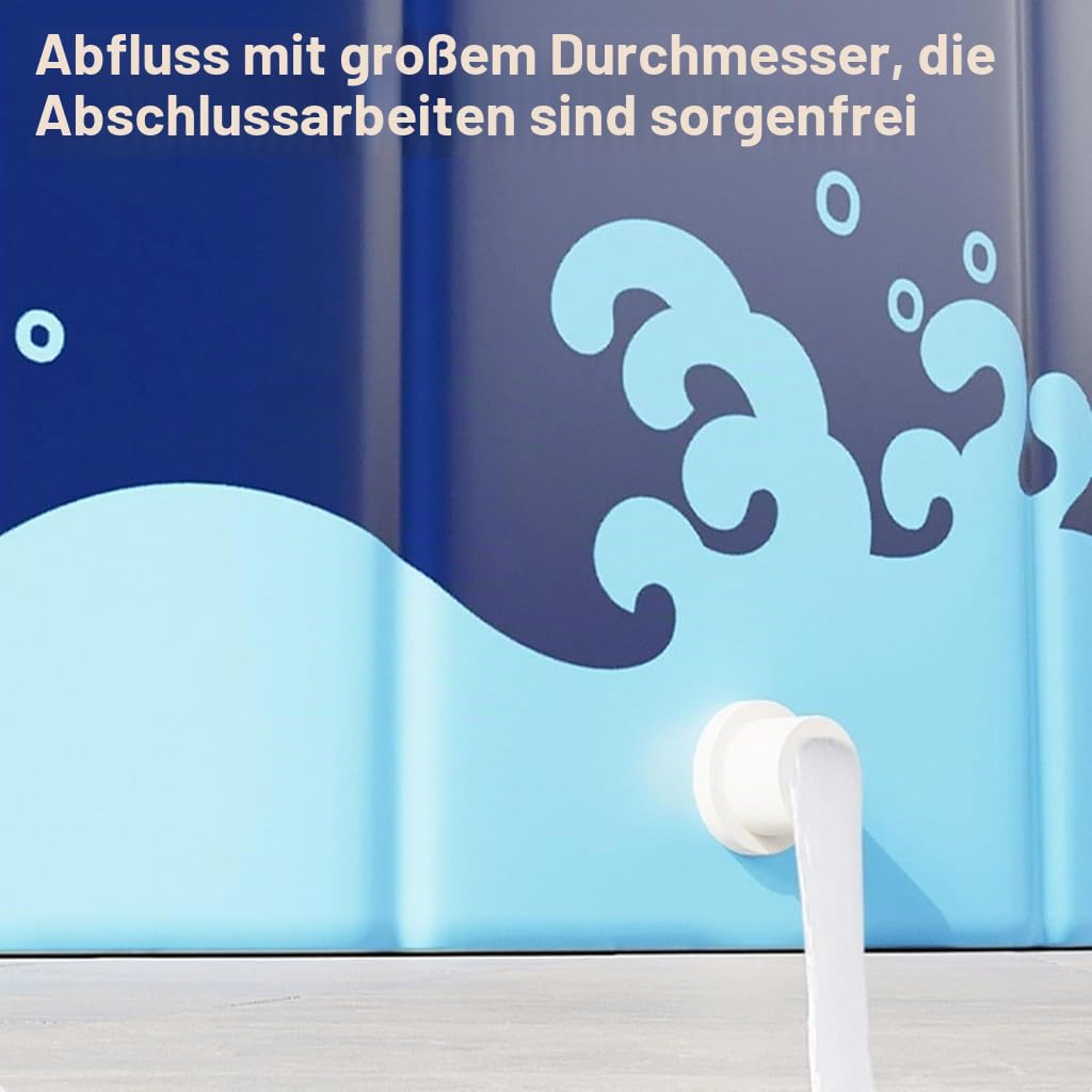Nicht Aufblasbar Faltbarer Pool Kinderpool, Faltbares Hundepool, Kinderpool Für Zuhause, Outdoor, Garten, Balkon(Blue,180 * 48cm)