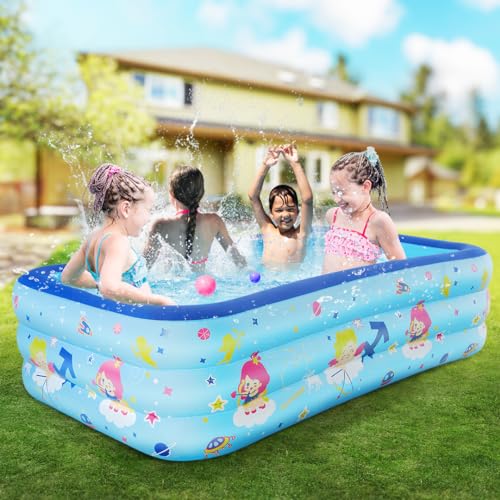Seasons Inflatable Pool for Kids 80"x48"x20" PVC Thickened Swimming Pool