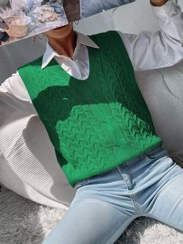 Image of Womens Sweater Vest Sleeveless Cotton Casual V Neck Pullover