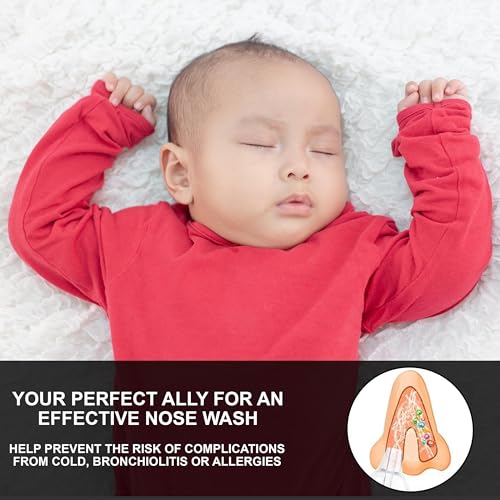 Image of Baby Nasal Aspirator, 1 Pack, 4 Pieces - Safe and Reusable Silicone Nasal Aspirator for Newborn - Infant Mucus Removal with 10ml Nose Cleaner Syringe - Nasal Spray /Nasal Hygiene