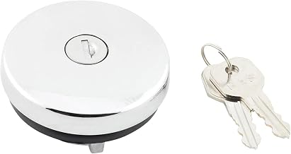 United Pacific S1301 Triple Chrome Vented Locking Gas Cap w/2 Keys for Various 1947-71 Chevy & Ford Vehicles, All Metal Cap – One Cap w/2 Keys