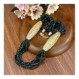 Sunspicems 2021 Collier de Perles de Couleur d'or Collier perlé for Femmes Maroc Mariage Bijoux Arabe à la Main en Pierre Naturelle Rasons naturels Bijoux, Cadeau de Noël, YLLLLY-6686