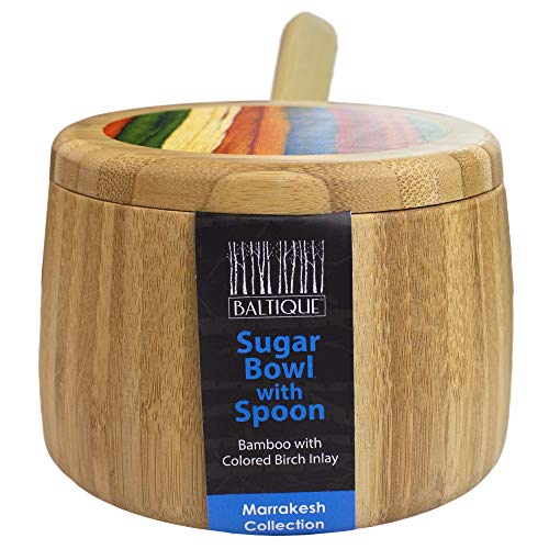 Totally Bamboo Baltique Marrakesh Collection Sugar Bowl With Sugar Spoon, Bamboo And Colored Birch Wood thumb #6