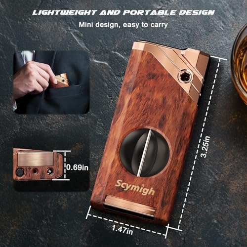 Encendedor soplete recargable con cortador y soporte miniatura 6