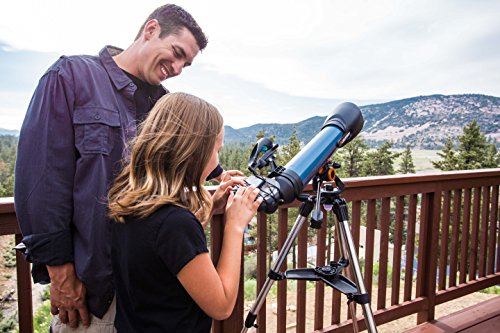 Celestron Inspire 100AZ Refractor Telescope with Built-in Smartphone Adapter, Blue by Celestron - Image 2