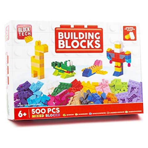 Block Tech 500 Piece Mixed Blocks - 500 x Assorted Building Blocks for Model Building - Building Bricks for Construction Toys - Building Toys for Kids 6+ Cover