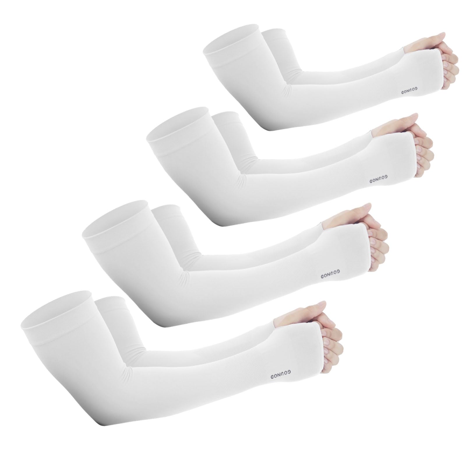 GOUNOD Sun Protection Cooling Arm Sleeves with Thumb Holes - Gardening Outdoors Sports Workouts Sunscreen Arm Sleeves