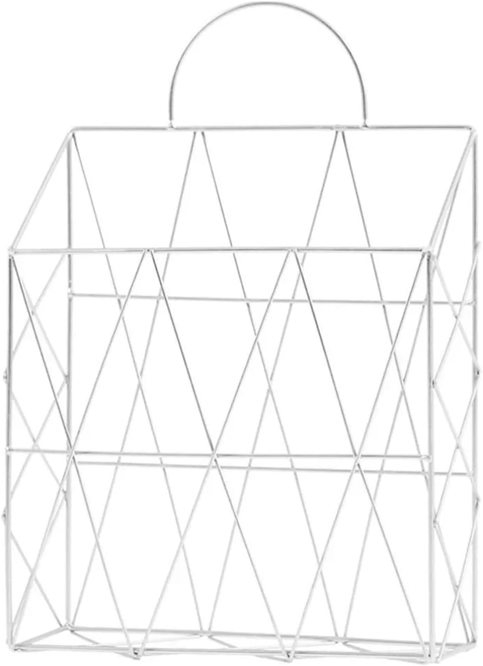 Ideas Simple Ironwork Gift Basket Wall Hanging Decoration Rack News Newspaper Sundries Storage Basket Storage Bag(Black)