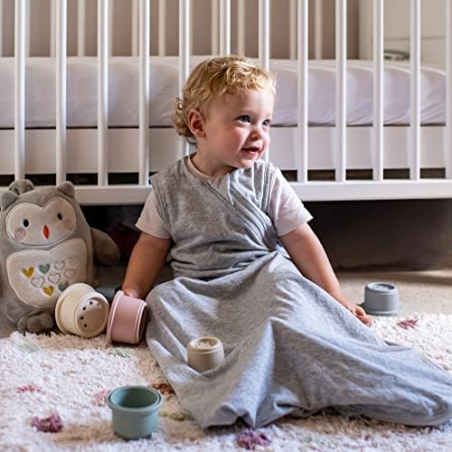 TommeeTippeeBaby Sleep Bag, The OriginalGrobag, Hip-Healthy Design, Soft Cotton-Rich Fabric, 18-36 m, 1.0 TOG, Sky Grey Marl