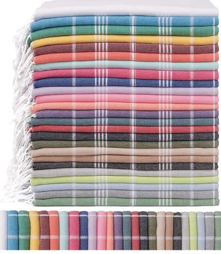 Havluland New Look Turkish 100% Cotton Towel, Prewashed Lightweight Modern Without Bad Odor, Take It For Pool,Bath, Beach, Spa,Sauna, Hammam, Gym, Kayaking Travel, All Lake Activities 6 Count #TOP22