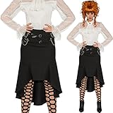 Ideal zu Karneval & Fastnacht NET TOYS Steampunk Rock lang Godetrock schwarz 36 (S) Viktorianischer Vokuhilarock Punk Damenrock