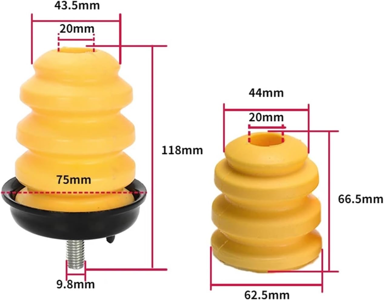 2Pcs Rear Axle Rubber Shock Absorber Bump Stop Bumper Spring 15712438 Front Arm 15153958, For GMC, For Sierra, For Chevy, For Silverado 1500 shock absorber buffer rubber boot