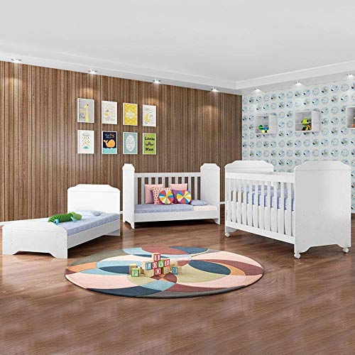 Berço 3 em 1 Mel Carolina Baby Branco