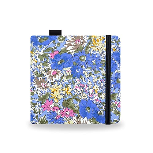 Watercolor Sketchbook,5X5 Inch Portable Square Cloth Cover Notebook, 20 Sheets Watercolor Textured Drawing Papers, 300 Gsm Art Paper Sketchbook Blue Flower Field #TOP13