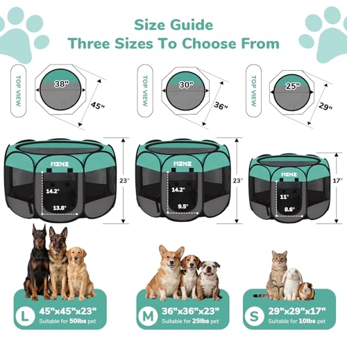 MZNZ Dog Playpen, Portable Puppy Pet Crate Indoors for Small/Medium Dogs Cats Rabbits, Foldable Dog Cage Enclosure for Outdoor, Pop Up Dogs Tent Kennel with Carrying Case, Blue by MZNZ - Used condition - Image 2