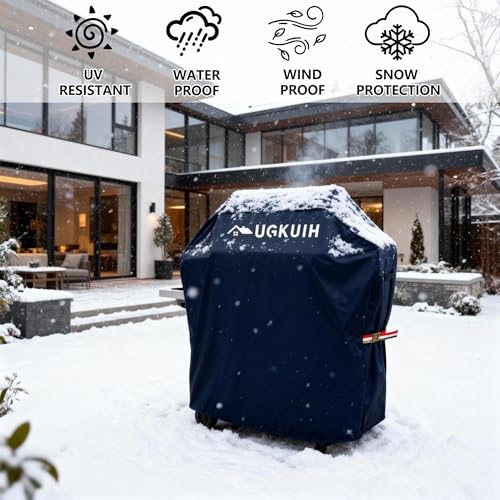 UGKUIH 2 Burner Grill Cover 32 Inch Fit for Charbroil 2 Burner Grill, Small Grill Covers Heavy Duty Waterproof Small BBQ Cover Compatible with Weber & Char Broil Grill Accessories — view 4