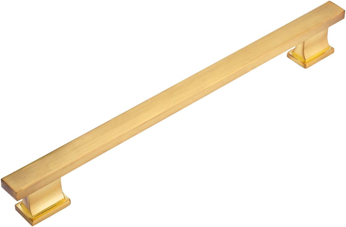 Cosmas 5 Pack 702-192BB Brushed Brass Contemporary Cabinet Hardware Handle Pull - 7-1/2" Inch (192mm) Hole Centers