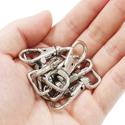 Augiimor AUGIIMOR20240529-009 20Pcs Key Chain Clip D Ring, Zinc Alloy Swivel Lobster Claw Clasps,Oval Snap Hooks thumb #3