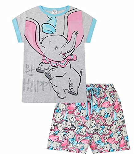 Disney Dumbo Be Happy - Pijama corto de algodón para mujer Azul azul 36/38 ES