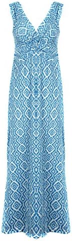 G2 Chic Women's Paradise Printed Patterned Holiday Casual Floral Dress(DRS-MAX,BLUA9-S)