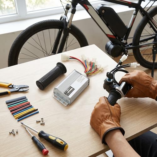 Image of 36V 25A Controller and Throttle,Twist Throttle Handlebar Grips ,Brushed Motor Ebike Speed Controller Kit Compatible with MX350 Razor Dirt Bike Scooter Electric Bicycle (Replacement Parts (36V 1000W)