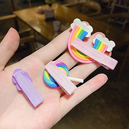 Hair Clips For Girls, Artibox 12 Pcs Rainbow Hair Accessories Candy Cloud Barrettes Lollipop Clips Hairpins No Slip Alligator Clips For Toddlers Baby Girls Kids Children (Rainbow-Clips-12Pcs-Qx) #TOP4