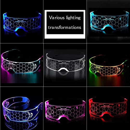 WANGCL Futuristic Glasses Led Party Glasses for The Cyberpunk Style Fit for Halloween Parties Bars Carnivals Dance Performances - Image 3