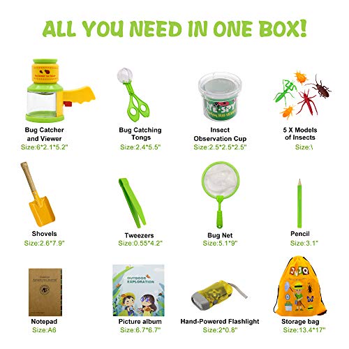 Jvjq Kids Explorer Kit - 16 Pcs Outdoor Exploration Kit Bug Catcher Kit For Kids Camping Toys Outdoor Explorer Kit For Kids With Magnifying Glass Educational Gift For Boys & Girls Age 3-12 Year Old #TOP1