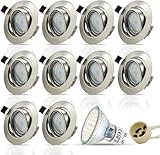 【Lampes encastrées de haute qualité 】en aluminium moulé sous pression avec un aspect lisse et moderne et un traitement de surface en acier inoxydable brossé. Orientable à 30° pour orienter la lumière de manière ciblée. Durable et résistant à la corrosion.