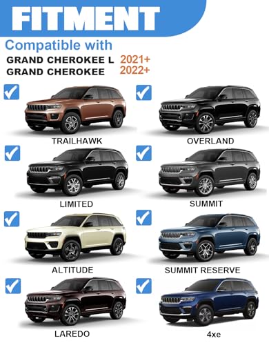 Image of FengYu Roof Rack Cross Bars 300lbs Compatible with 2021-2026 Jeep Grand Cherokee L 3-Row and 2022 2023 2024 2025 2026 Grand Cherokee WL 2-Row,All-Metal Aluminum Roof Rails Crossbars Rooftop Cargo Bars