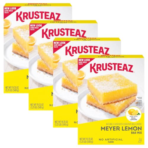 Krusteaz Meyer Lemon Bar Mix, Made with Real Lemons, 19.35 oz Box (Pack of 4)