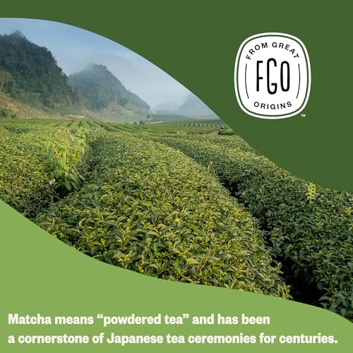 Image of FGO Organic Matcha Green Tea Powder - Organic Matcha for Lattes, Smoothies & Baking - USDA Organic & Non-GMO - 16oz Resealable Bag