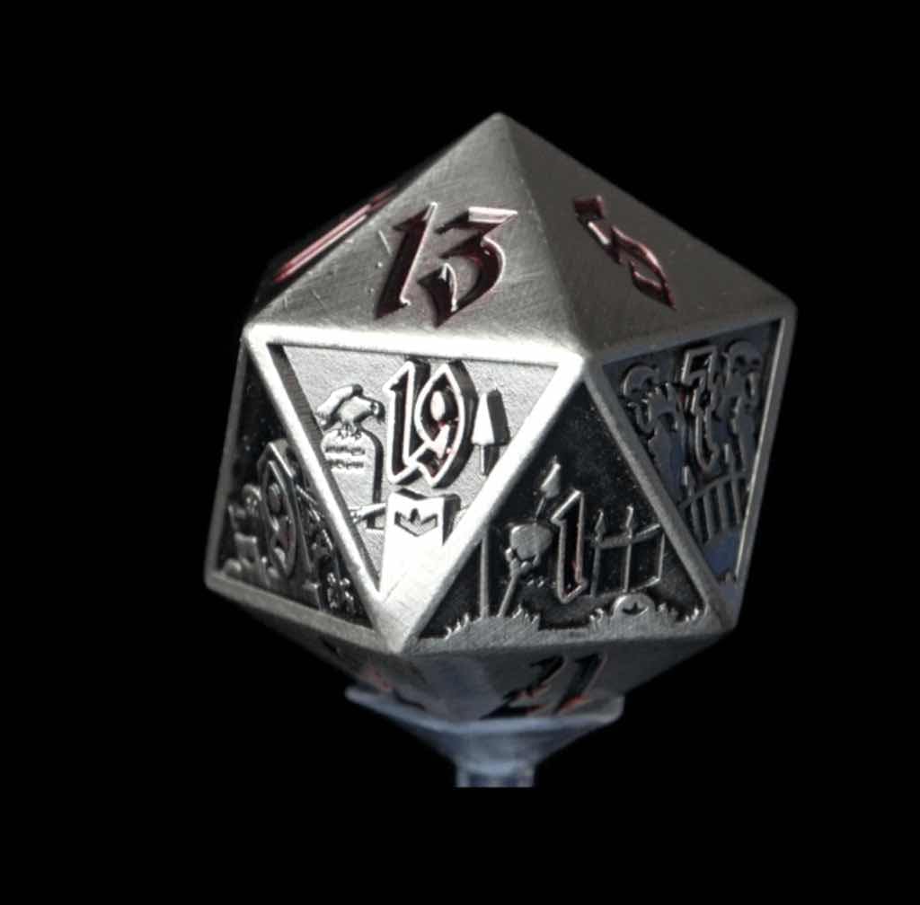 Die Hard Dice Horizon Dire d20 - Sanguine Call: Elevate Your RPG Experience with Intricately Crafted Vampire Dice for DND