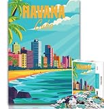 Rompecabezas para Adultos La Habana, Cuba, 1000 Piezas, Juegos educativos, decoración del hogar, Regalo para Toda la Familia, 75x50cm