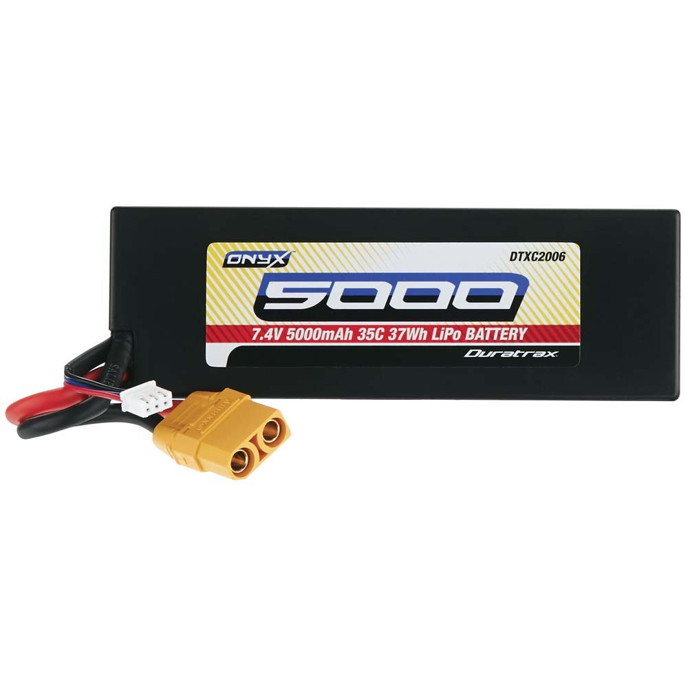 DuraTrax Onyx 2S 7.4V 5000mAh 35C Hard Case Lipo Battery with XT90 Connector
