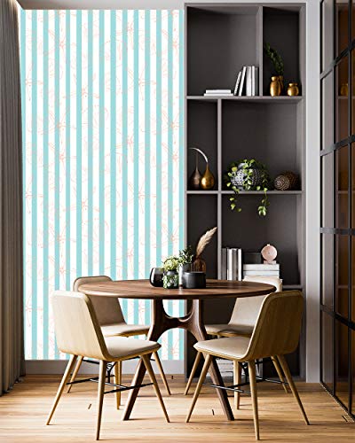 Image of DWELLSINDIA Sea Creatures in Stripes Self Adhesive Wallpaper Waterproof, Scratch Resistant, Laminated 41cm x 244cm