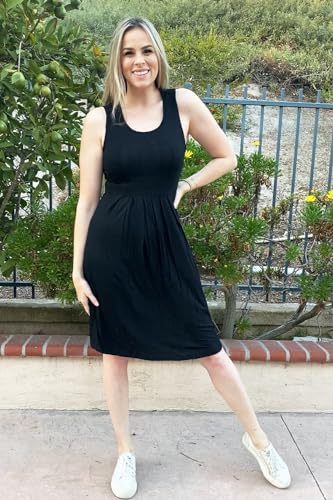 Image of KILIG Women Soft Casual Beach Sundress Floral Pleated Vintage Tank Dress 2026