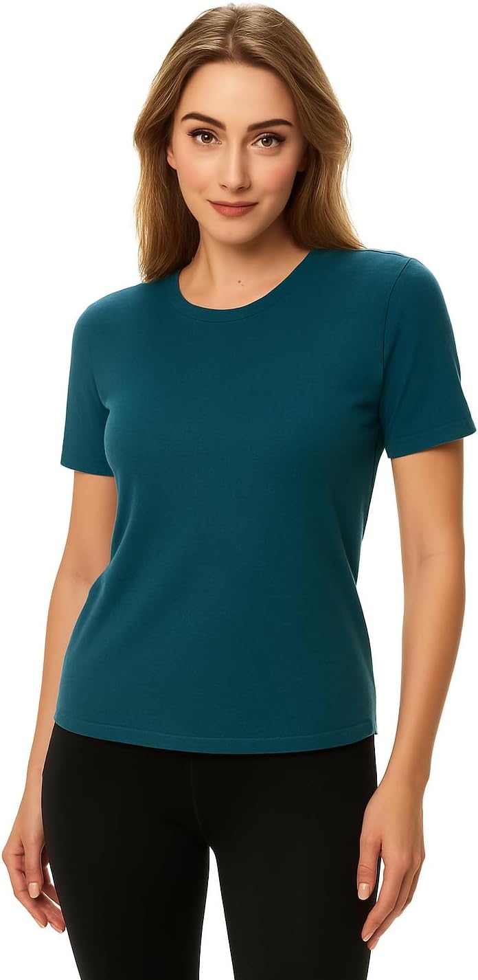 SHEEP RUN 100% Merino Wool T Shirt for Women Breathable Wicking Casual Travel Base Layer Shirt