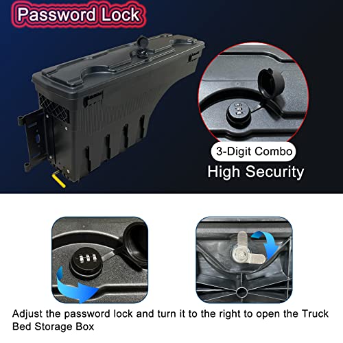 Koxuyim Truck Bed Storage Box | Lockable Swing Case Fits | Fits Sierra 2008-2018 Chevy/Gmc Silverado/Sierra 1500-3500 Drivers Side Waterproof Abs Wheel Box 6.6 Gal/20 L #TOP5