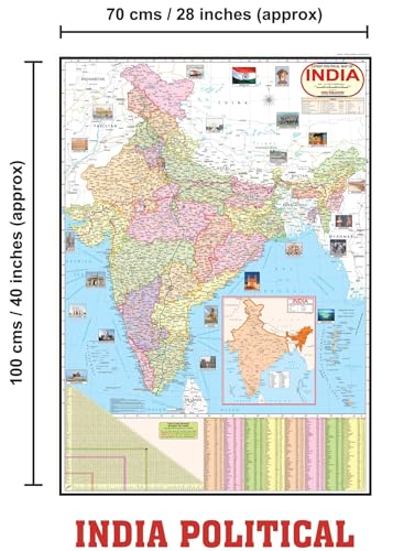 India & World Map ( Both Political & Physical ) & India Constitution Chart | Set Of 5 | Map Size - 70X100 cm | Use For Preparation Of UPSC , SSC , IES , etc Exams.