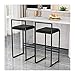 Taburetes de Bar con Altura de Barra con Respaldo Juego de 2 taburetes Altos para Cocina, Comedor y Sala de Estar Sillas de Bar Taburetes de Bar tapizados Altos Altura del Asiento 65cm, Negro
