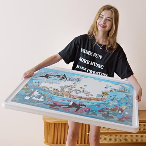 Playboda PTZ001 1500 Pieces Rotating Plastic Puzzle Board With Drawers And Cover, 35 Inchx27 Inch Portable Jigsaw Puzzle Table thumb #8