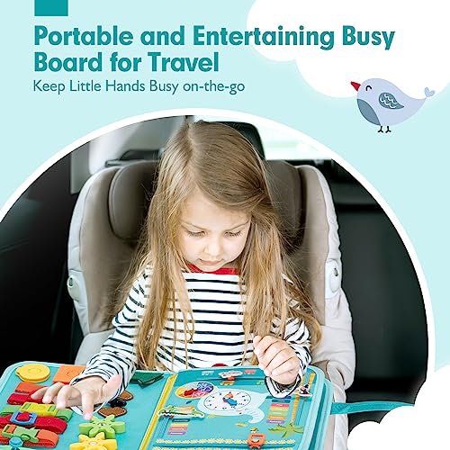 Image of hahaland Busy Board for Toddlers Girls Montessori Toys for 3+ Year Old Farm Animals Preschool Learning Activities Toddler Travel Toys for 3+