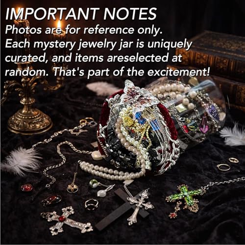 Image of SMUOBT Mystery Jewelry Jar Bundle - Surprise Vintage Jewelry Box for Women,Gift Jewelry Set (Necklace, Earrings, Rings,Kracelet,Keychain) - Unique Birthday Gift for Women